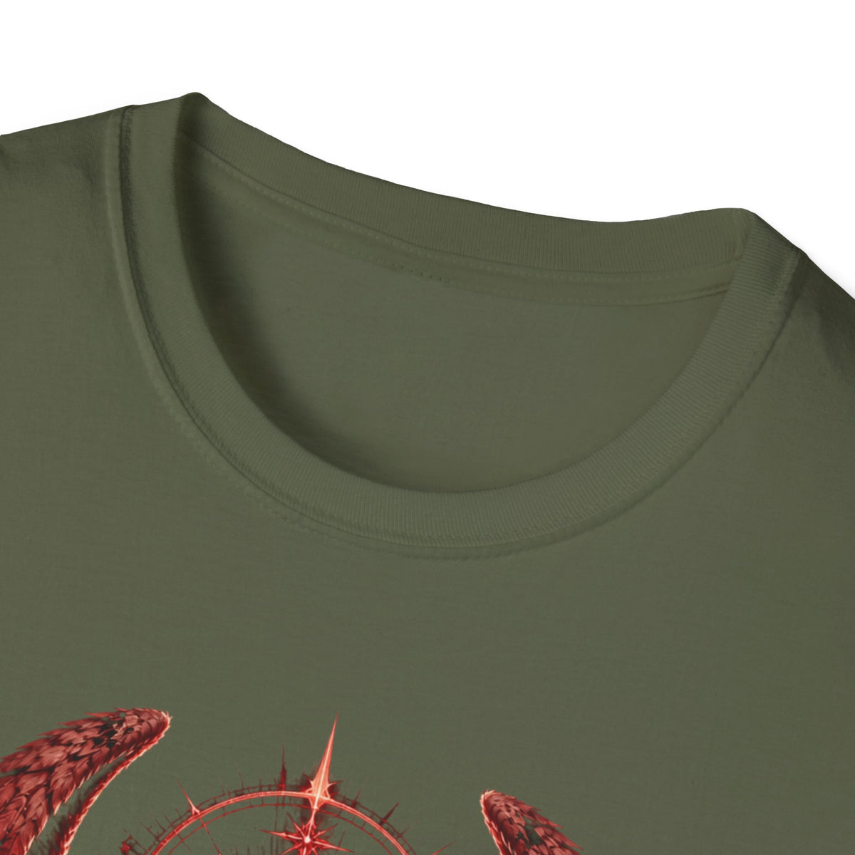 Dark Angel Graphic T‑Shirt – Raven Wings with Halo Design