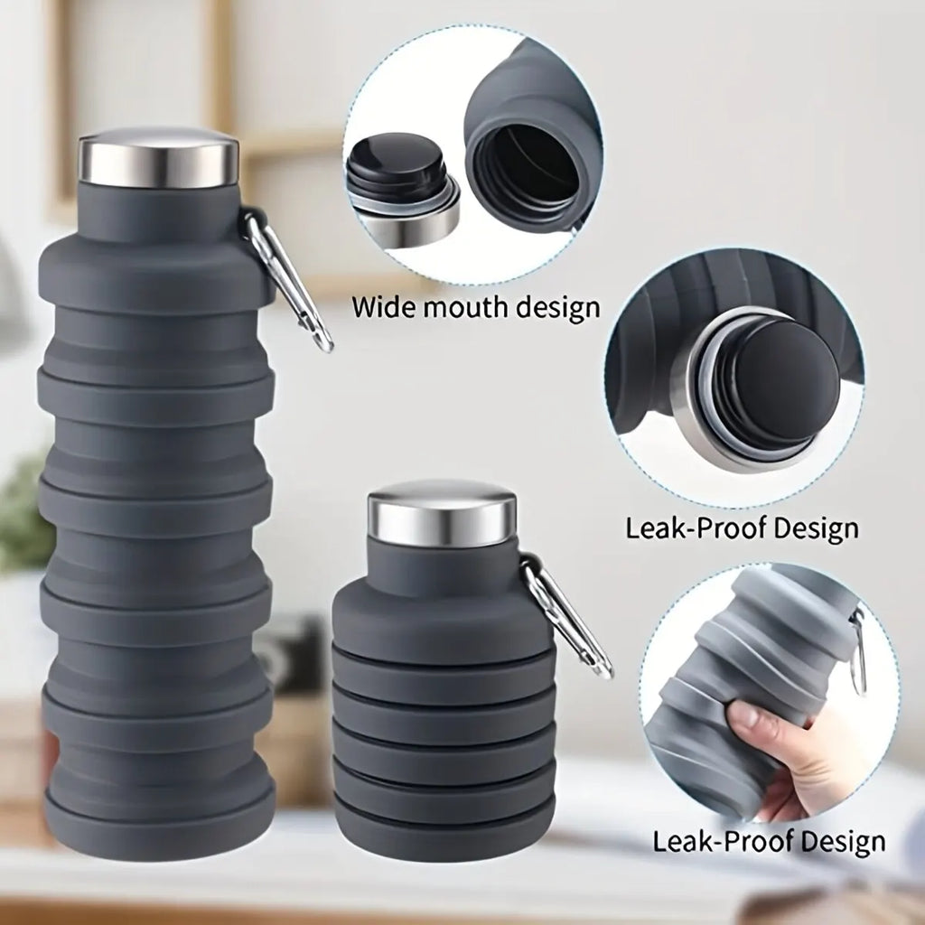New Portable Silicone Water Bottle Retractable Folding Coffee Bottle Cups E Outdoor Travel Tools Collapsible Sport Bottles