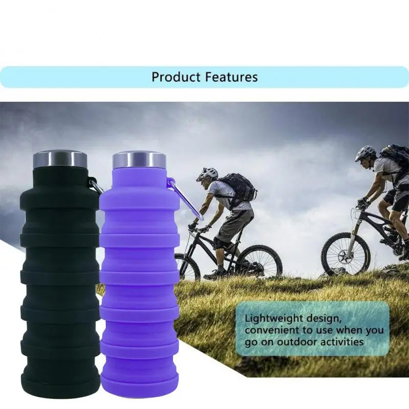 New Portable Silicone Water Bottle Retractable Folding Coffee Bottle Cups E Outdoor Travel Tools Collapsible Sport Bottles