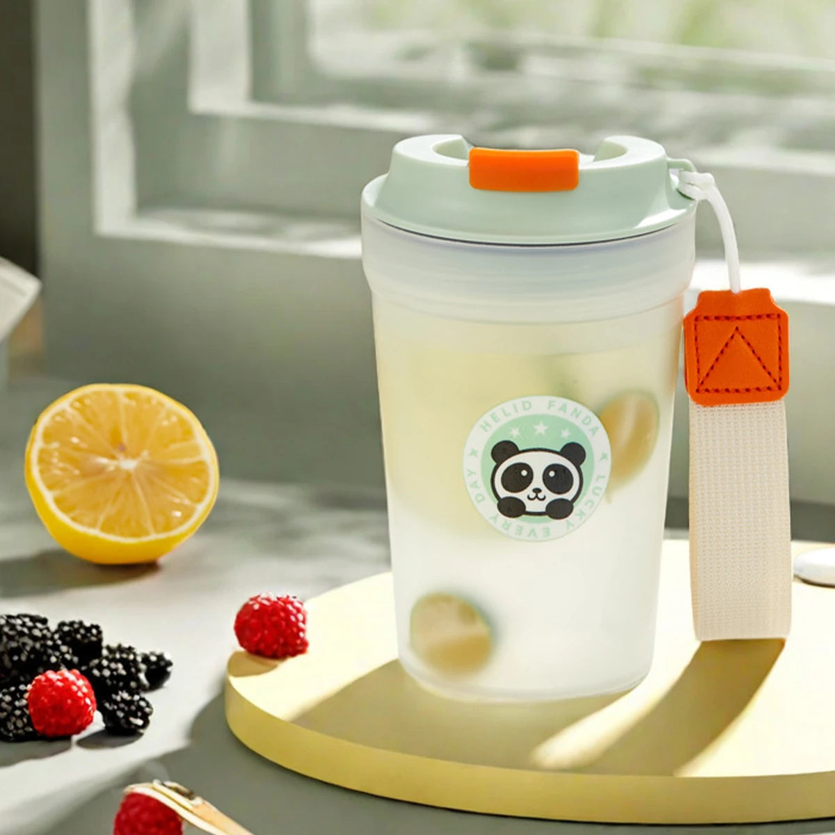350ML Cute Portable Plastic Water Bottle With Rope Sport Travel Heat-Resistant Leak-proof Water Cup Tumbler For Kids Students 6