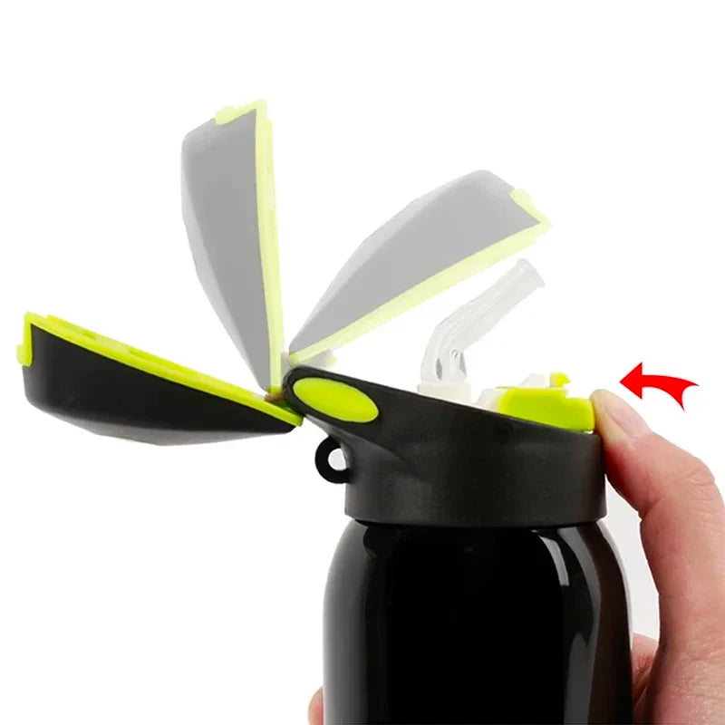 500ML Vacuum Stainless Steel Bicycle Water Bottle: Double Walled Insulated Cycling Water Bottle, Simple Thermo Mug With Straw