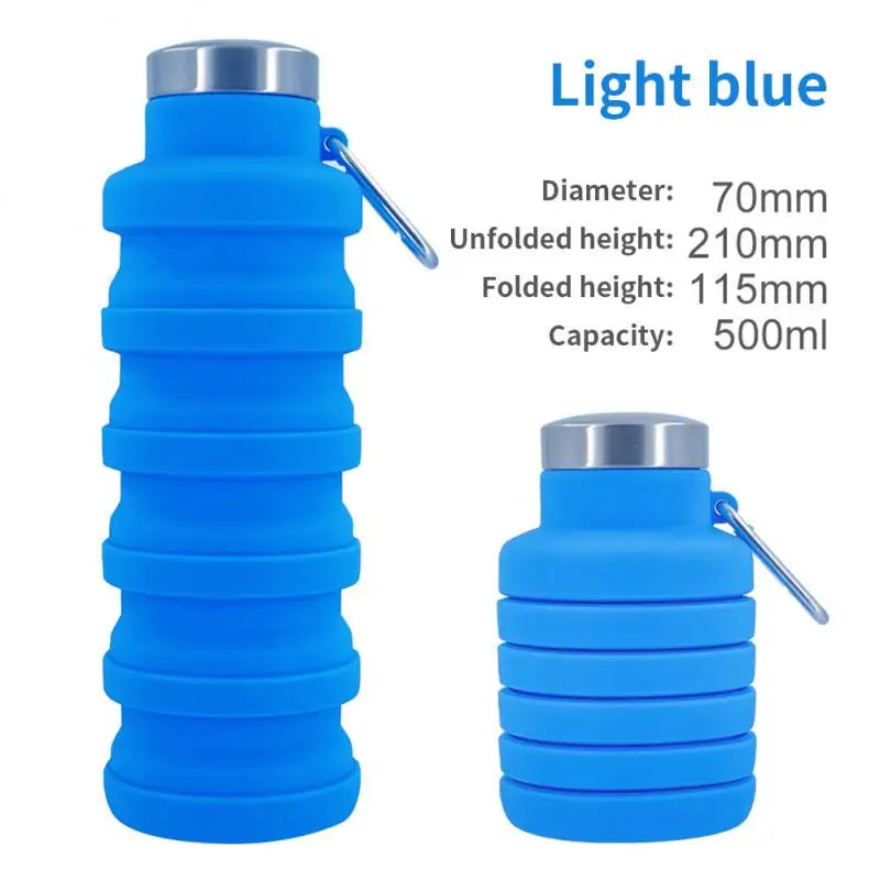 New Portable Silicone Water Bottle Retractable Folding Coffee Bottle Cups E Outdoor Travel Tools Collapsible Sport Bottles
