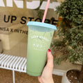 Reusable Plastic Cups With Lid Straw 480/700ML Water Bottle Drinking Bottle BPA Free Transparent Coffee Cup Milk Juice Mugs